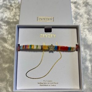 🍀NEW! Bracelet/ANKLET ZEYZEY Sterling Silver/Gold Plated
